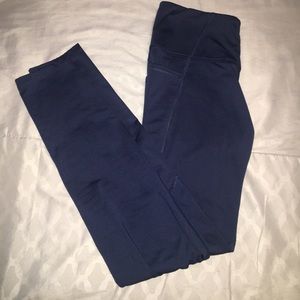 Navy Blue Leggings with Side Pockets